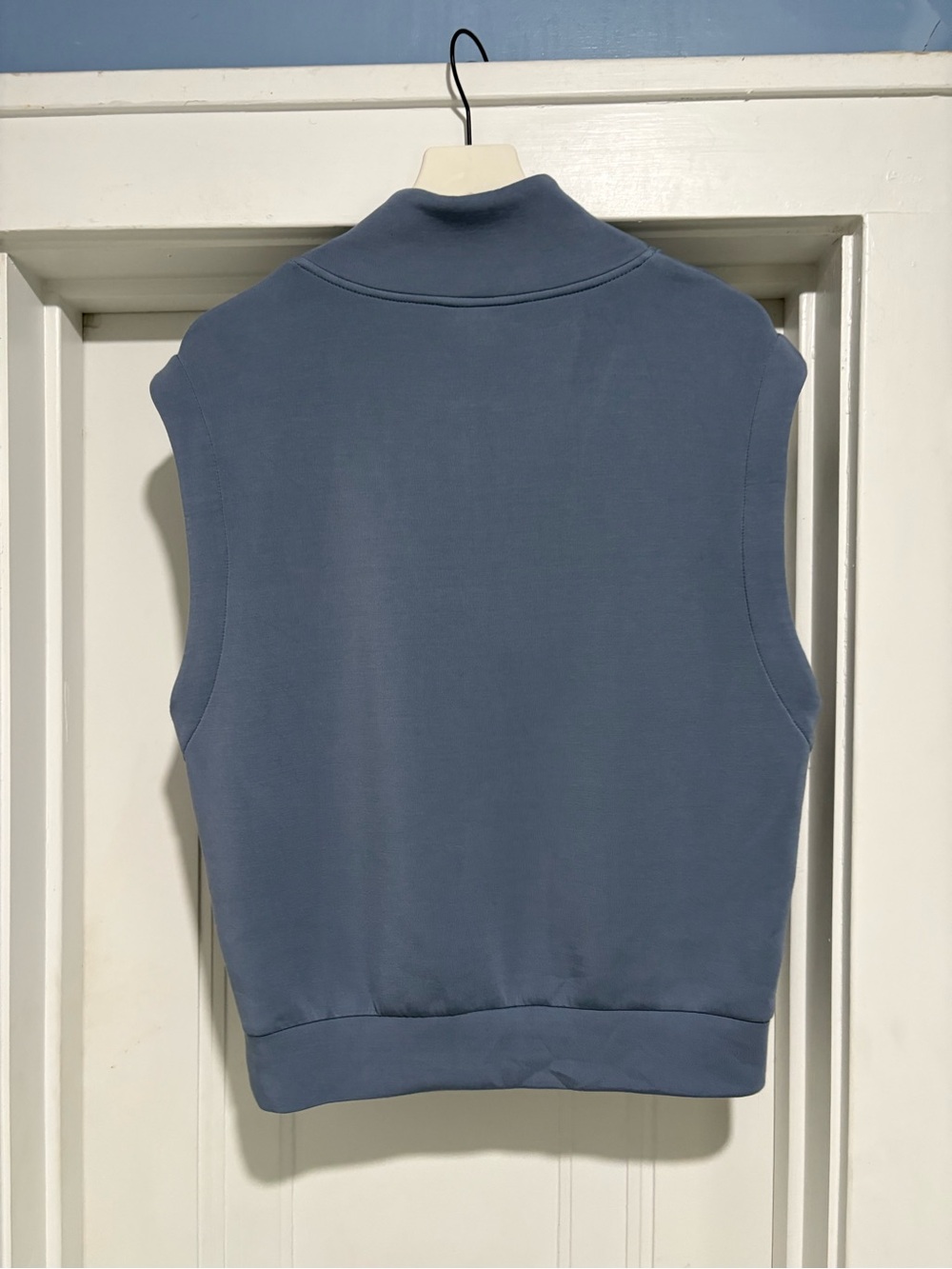 Varley Loretta DoubleSoft Half-Zip Sweater Vest in Stone Blue Size Small - Picture 6 of 15